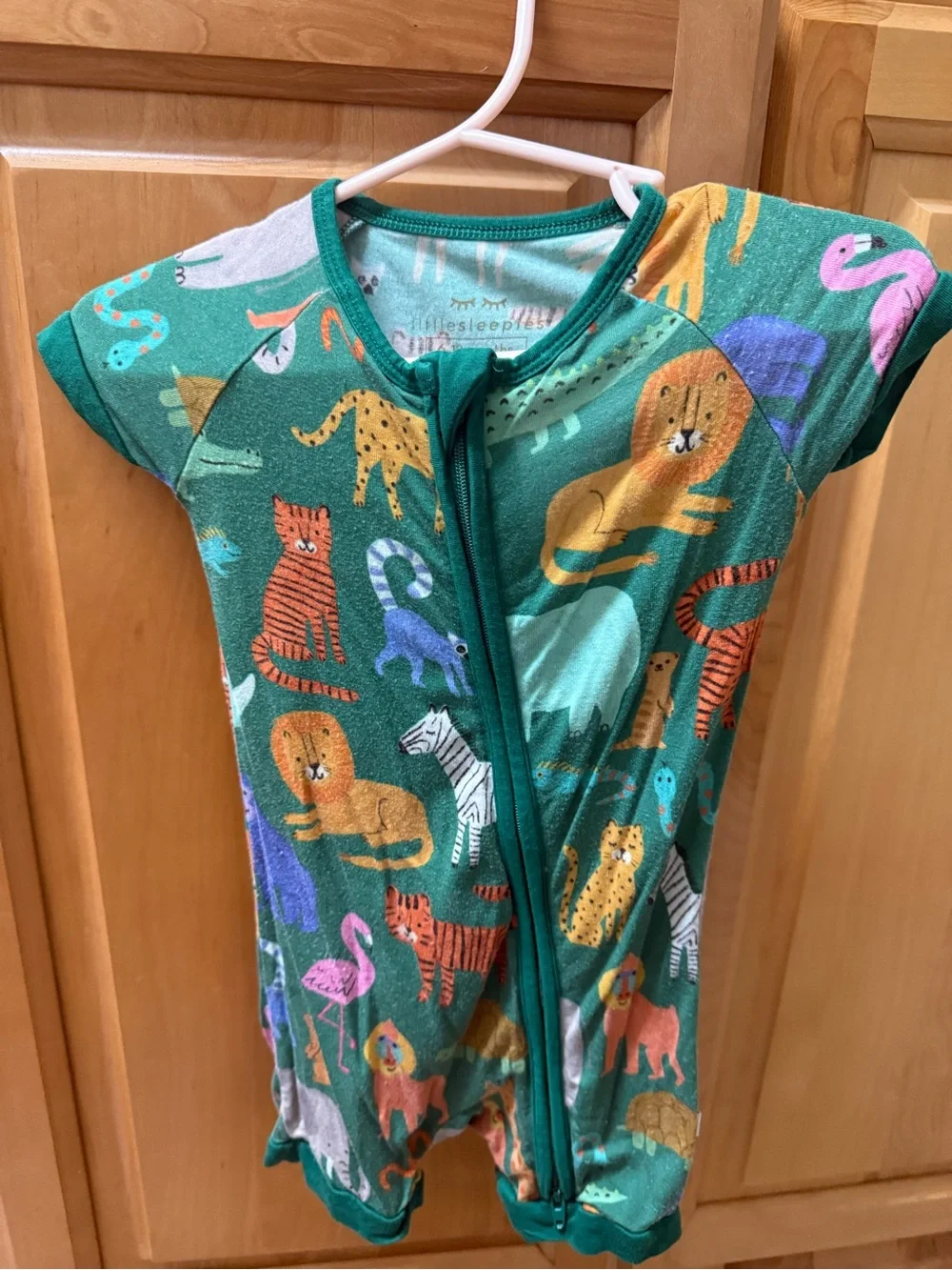 Little sleepies shorty zippy jungle print